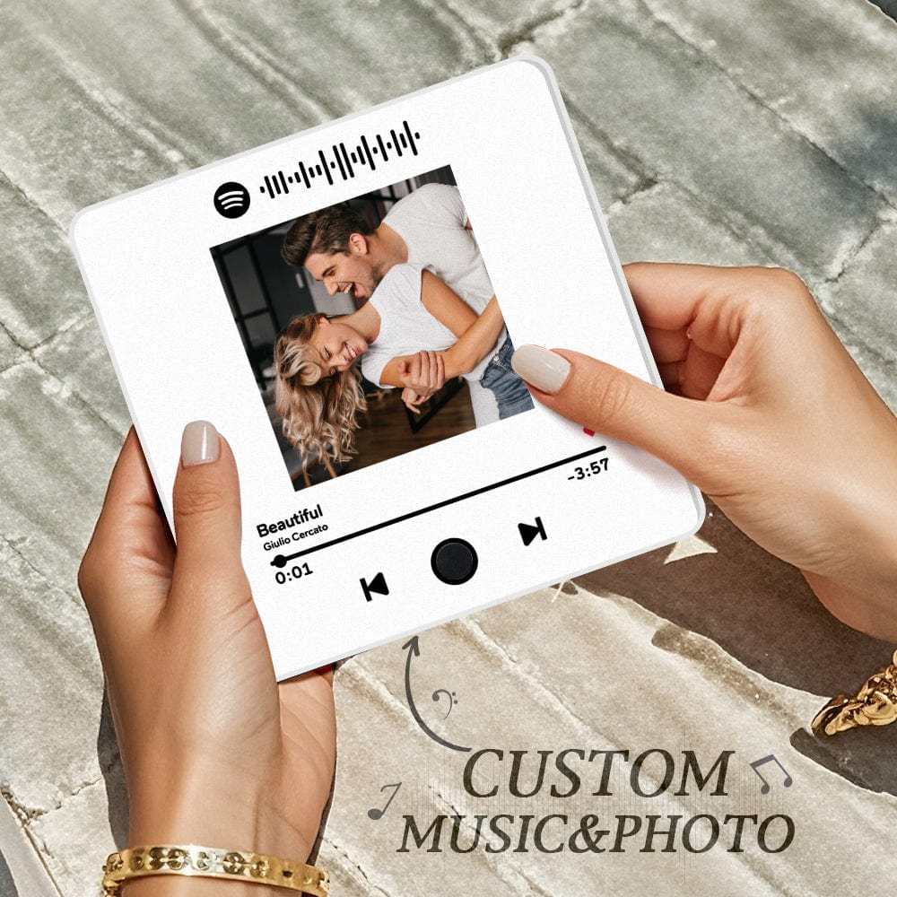 Custom Spotify Album Fridge Magnet Personalized Music Fridge Magnet Can Play Songs and Adjust Volume for Couples