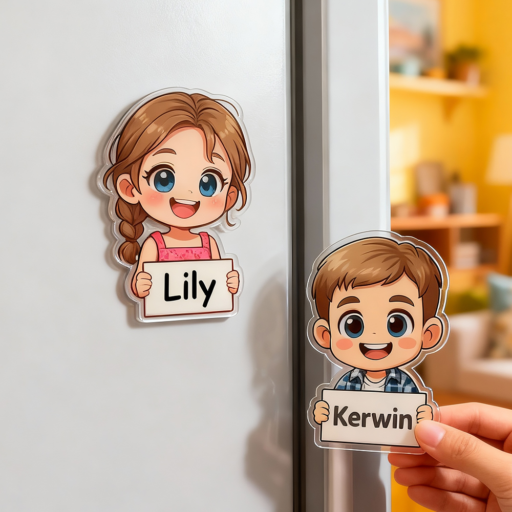 Custom Chibi Acrylic Fridge Magnets Made From Your Favorite Photo Perfect for Birthdays Anniversaries or Christmas