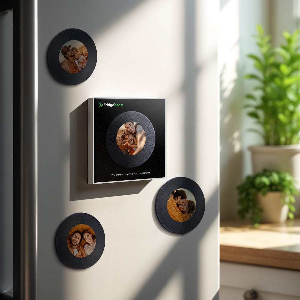 Aangepaste Muziek- En Fotokoelkastmagneet Kan 1-6 Vinyls En Liedjes Personaliseren - CustWitNL