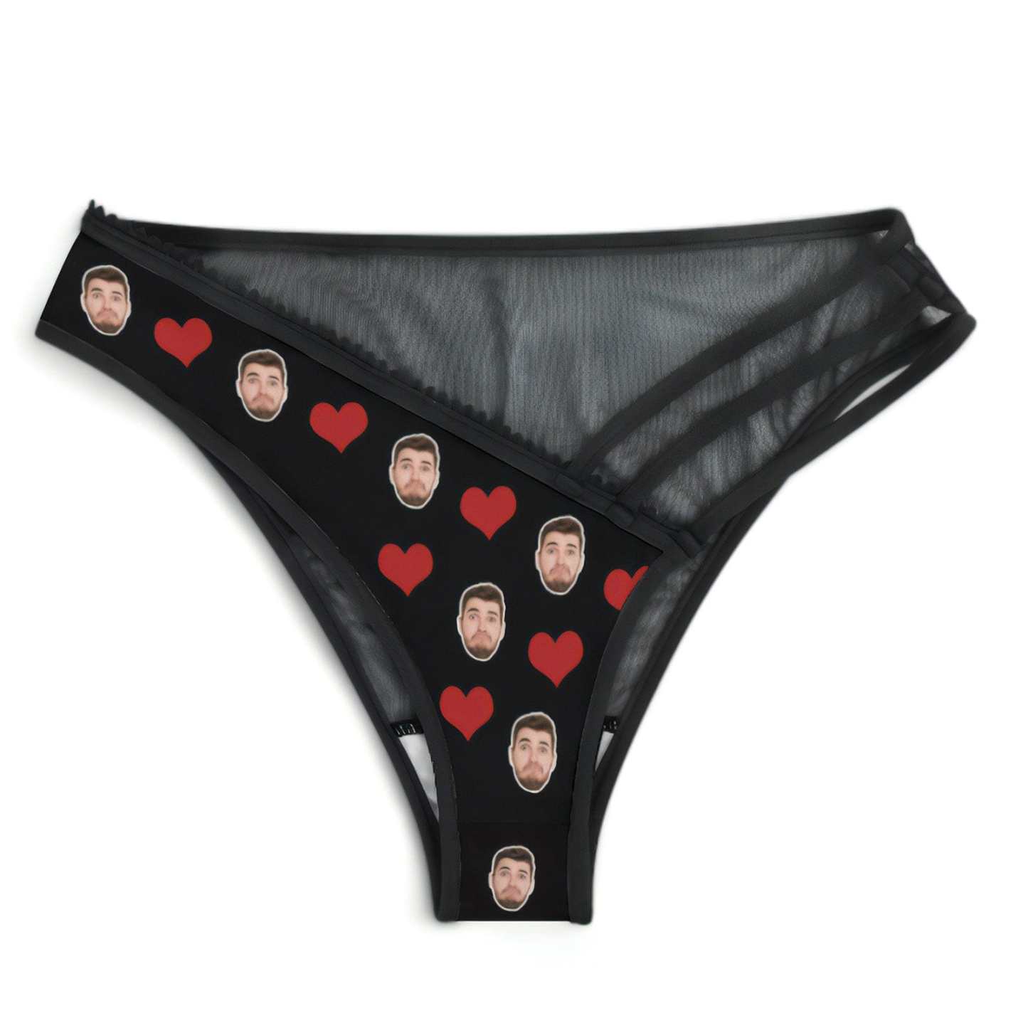 Aangepaste Gezichtspanties, Dunne Mesh Bandjes En Sexy Slipjes Voor Haar - CustWitNL