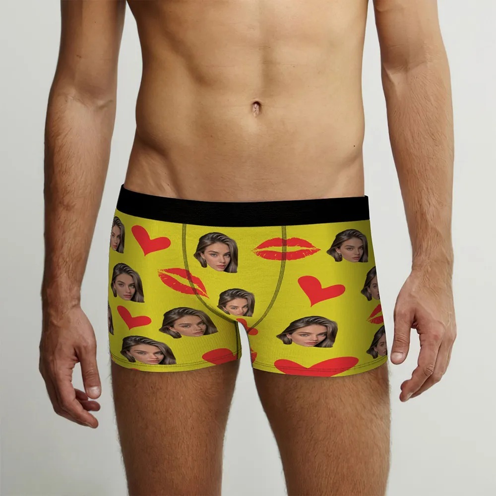 Personalized Red Lips, Custom Underwear, Custom Photo Underwear, Custom Photo Christmas Panties