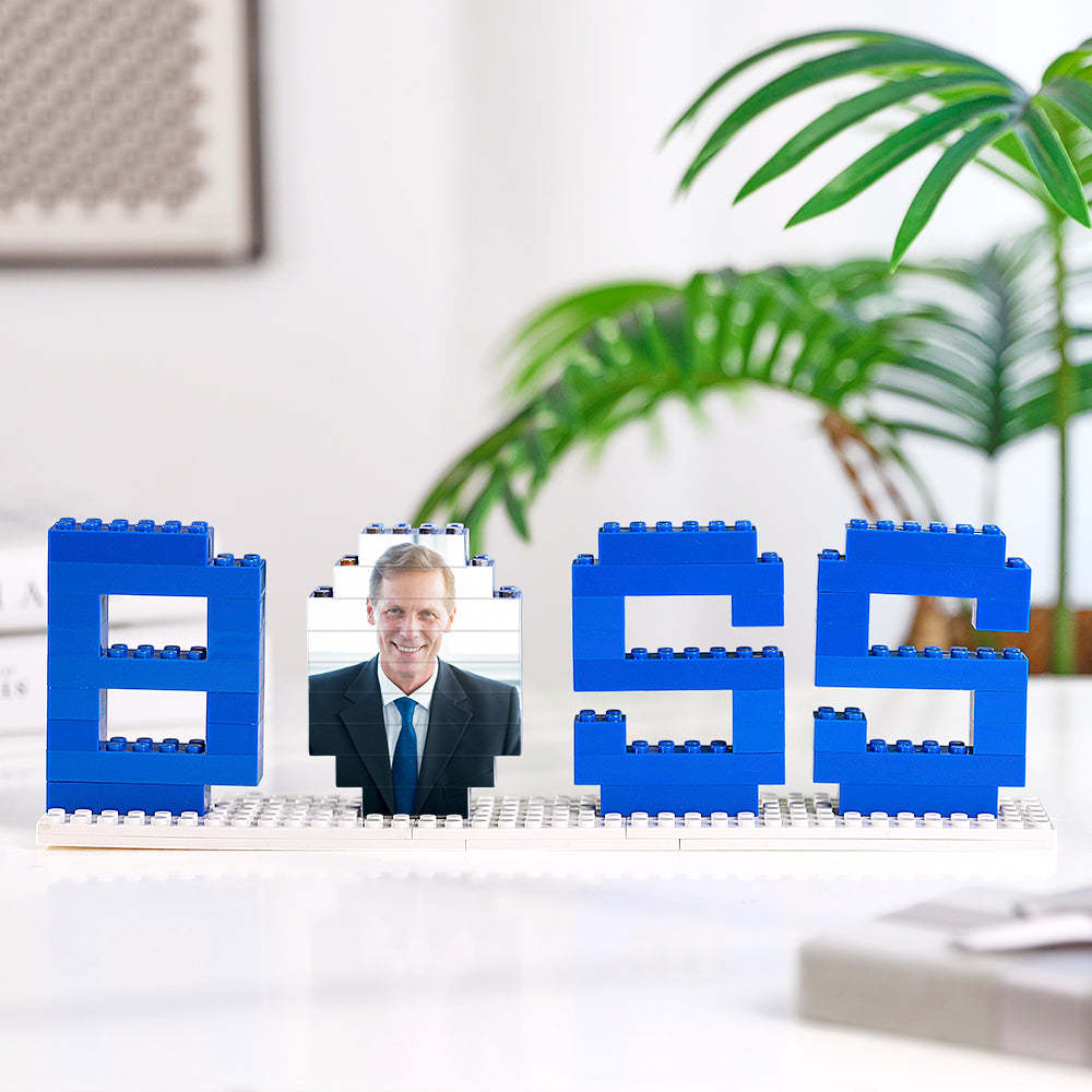 Gifts for Boss Custom Photo Building Bricks Puzzles Photo Blocks Rotatable Photo - CustWit