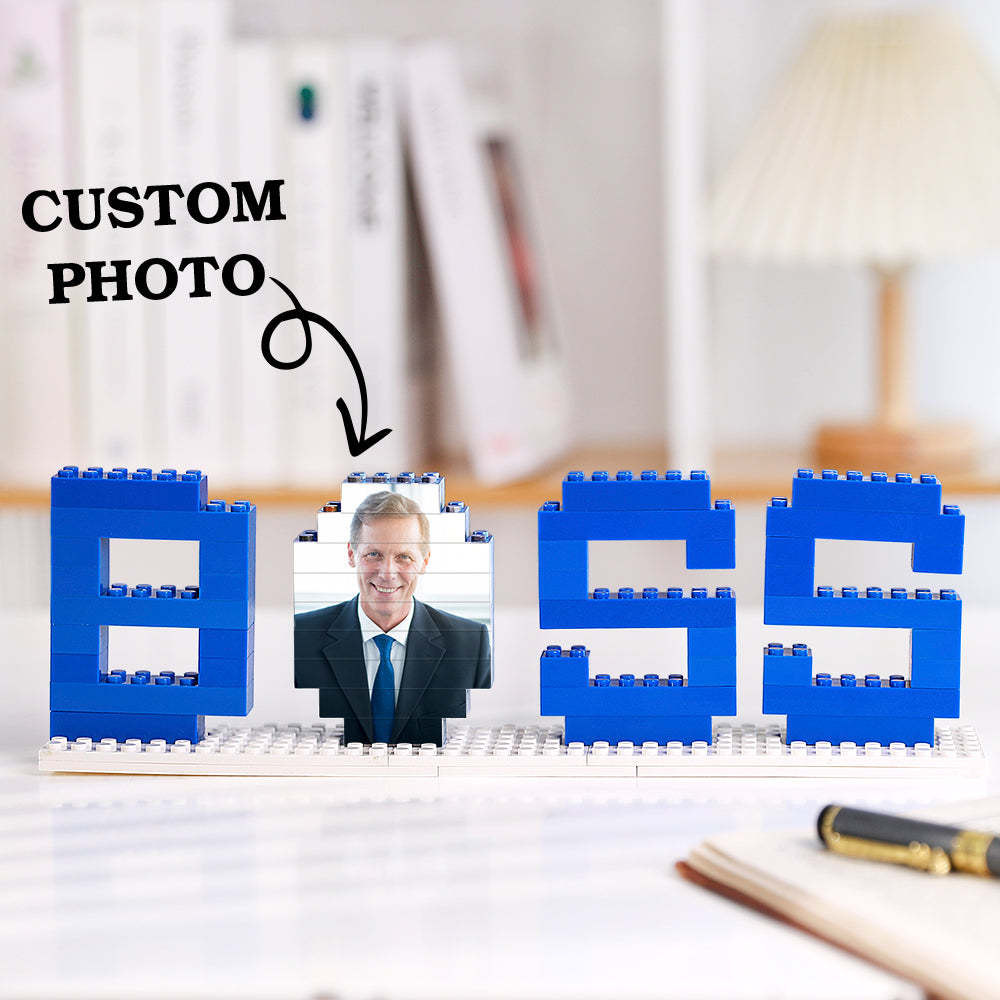 Gifts for Boss Custom Photo Building Bricks Puzzles Photo Blocks Rotatable Photo - CustWit