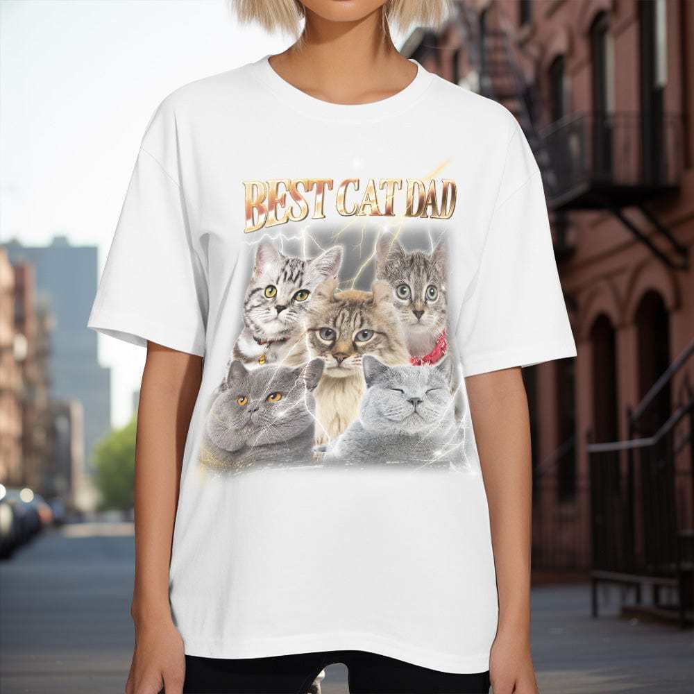 Gepersonaliseerde Vintage T-shirt Met Foto, Gepersonaliseerd T-shirt Met Naam, Cadeau Voor Dierenliefhebbers - CustWitNL