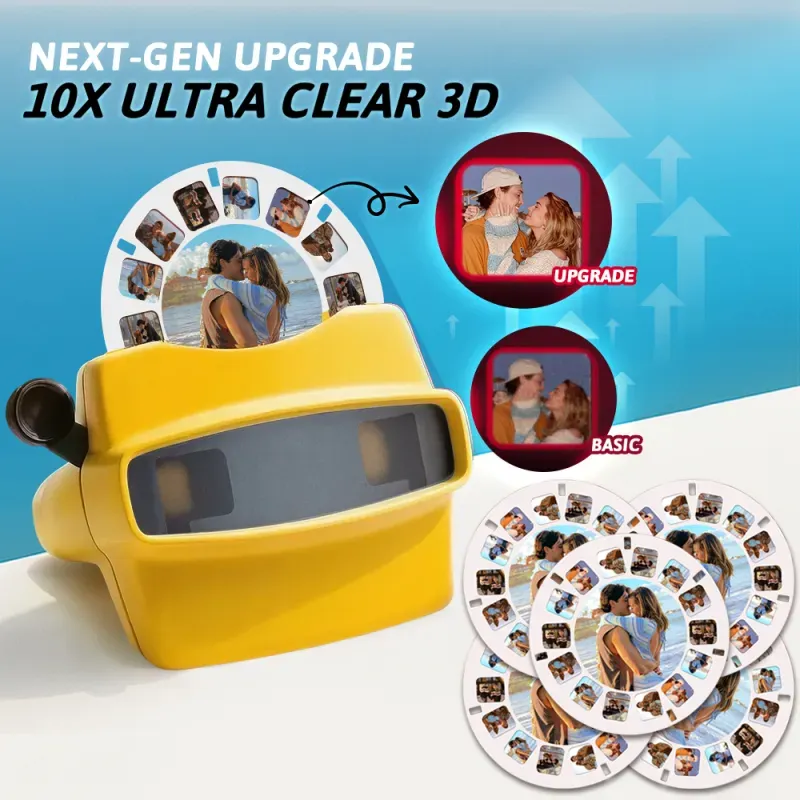 Custom Upgrade 3D Viewfinder and Reel – Personalized Gift with your own photos Text and Photo Viewer Multiple Films Available Valentine's Day Gifts