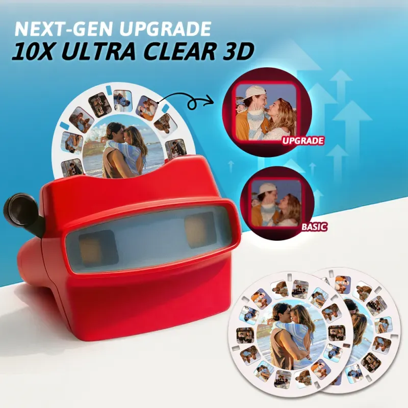 Custom Upgrade 3D Viewfinder and Reel – Personalized Gift with your own photos Text and Photo Viewer Multiple Films Available Valentine's Day Gifts