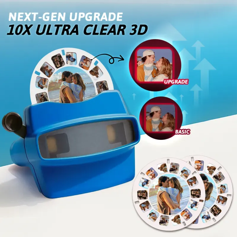 Custom Upgrade 3D Viewfinder and Reel – Personalized Gift with your own photos Text and Photo Viewer Multiple Films Available Valentine's Day Gifts