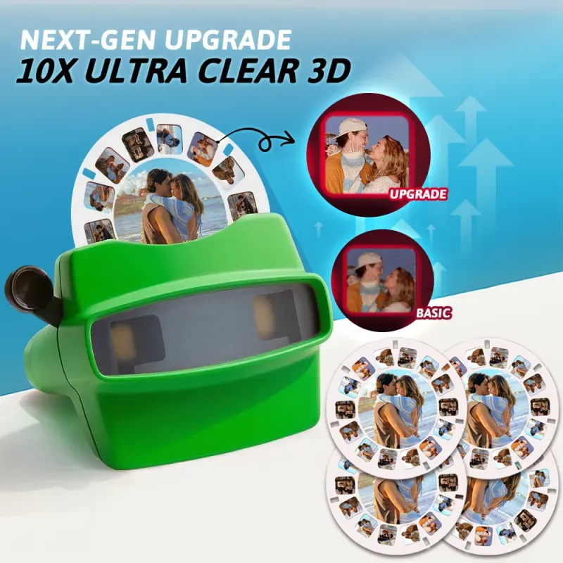 Custom Upgrade 3D Viewfinder and Reel – Personalized Gift with your own photos Text and Photo Viewer Multiple Films Available Valentine's Day Gifts