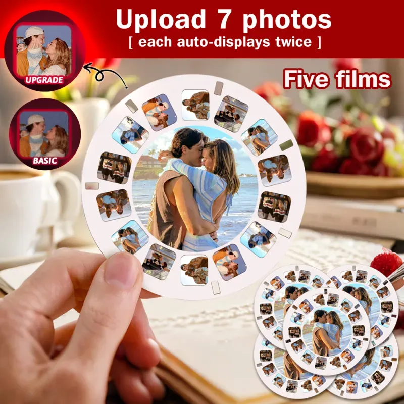 Custom Upgrade 3D Viewfinder and Reel – Personalized Gift with your own photos Text and Photo Viewer Multiple Films Available Valentine's Day Gifts