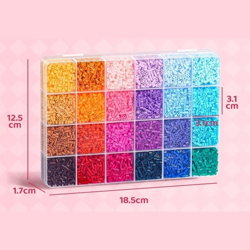 DIY Pixel Perler Beads Kit – Creative Craft Set for Keychains, Frames, Ornaments & Holiday Gifts