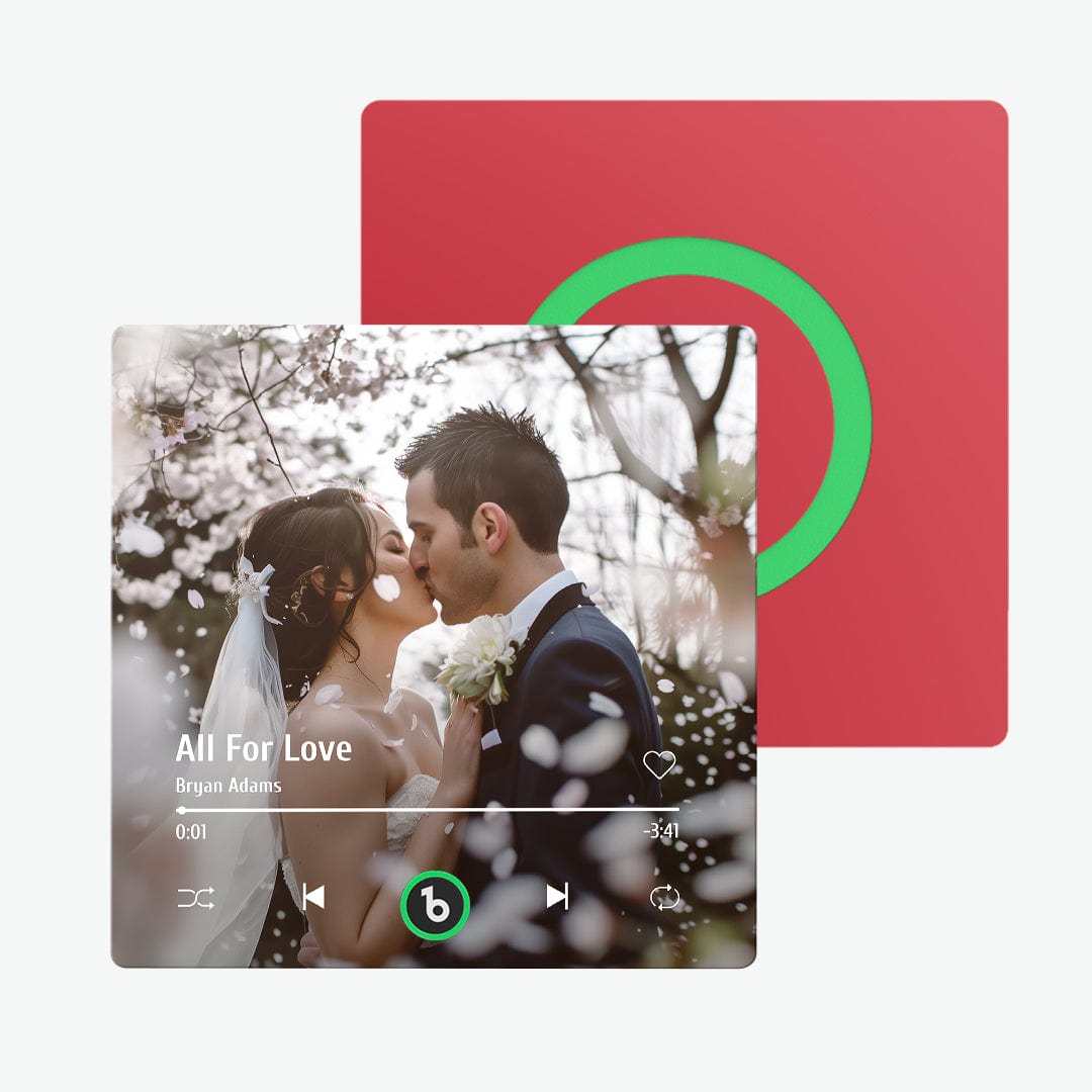 Aangepaste Muziekkoelkastmagneet Nieuwe 4.0 Upgrade Kleurrijk Frame Album Koelkastmagneet Muziekmuur Foto Sticker Muziekbeweging Die Kan Worden Afgespeeld Huwelijkscadeau - CustWitNL