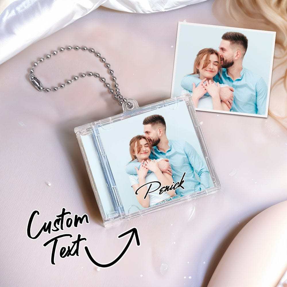 Gepersonaliseerde Nfc-sleutelhanger Mini-album Cd-sleutelhanger Met Volledig Aangepaste Foto's + Nummer Speel Direct Je Favoriete Spotify-nummer Af Gepersonaliseerd Muziekcadeau Muziekliefhebber Sleutelhanger Cd-album - CustWitNL