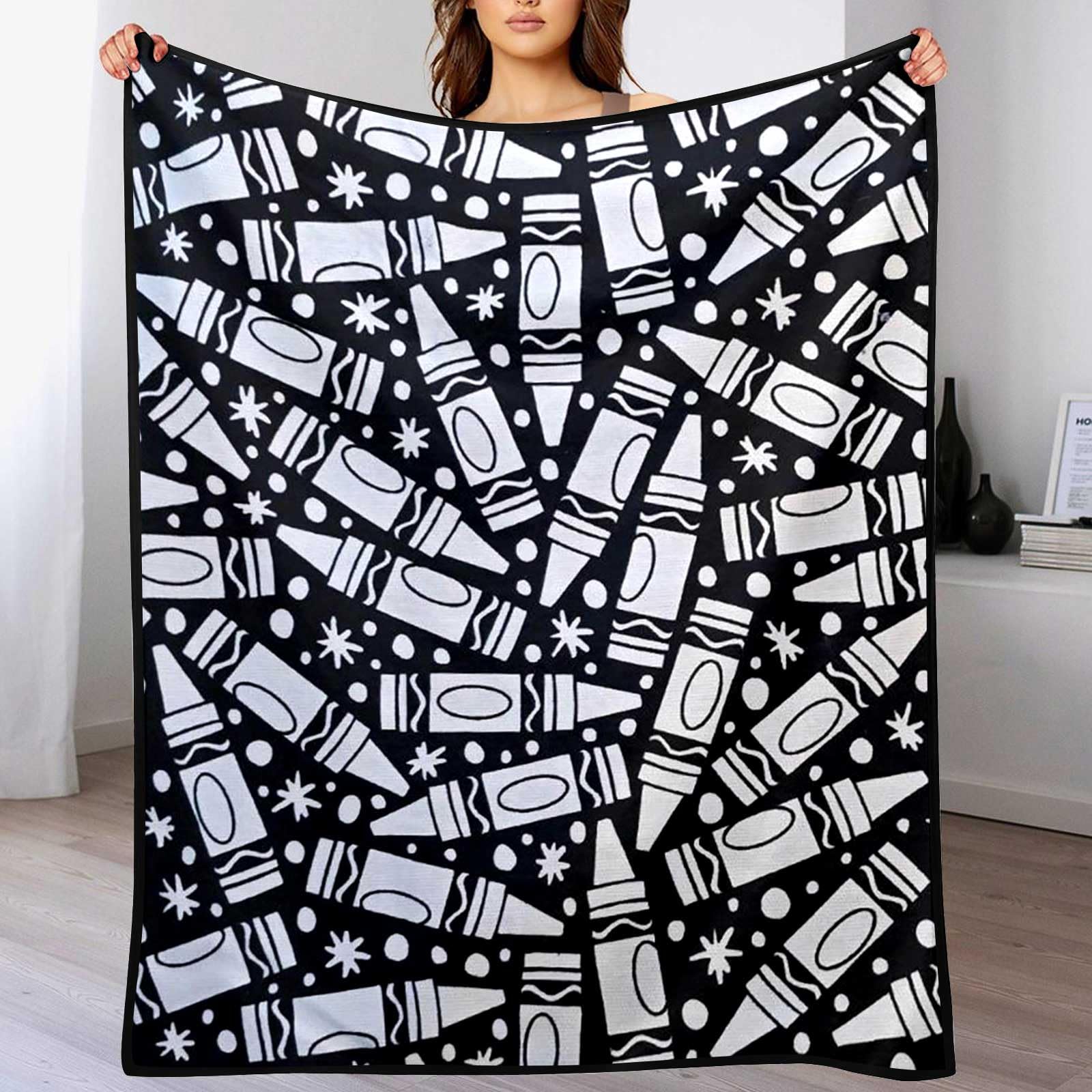 DIY-kleurdeken Kleurpotloden Stijl Met 24 Kleuren Stiften, Kleur Je Eigen Dekens, Aanpasbare Wasbare Diys Kleurdekensets, Je Kunt Fuzzy Fluweel Kleuren, Creatieve Diys Kleurdekens Voor Volwassenen