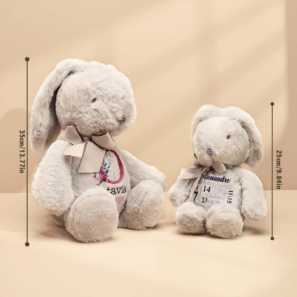 Gepersonaliseerde Bunny Rabbit Pluche Knuffel Cadeau Voor Kinderen - CustWitNL