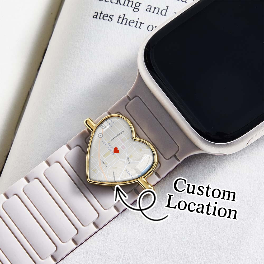 Gepersonaliseerde Vintage Kaart Met Hartvormige Horlogeband, Persoonlijk Reiscadeau - CustWitNL