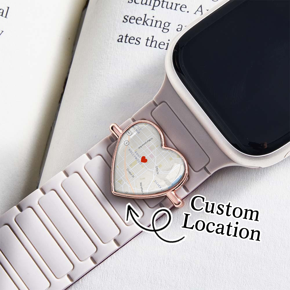 Gepersonaliseerde Vintage Kaart Met Hartvormige Horlogeband, Persoonlijk Reiscadeau - CustWitNL