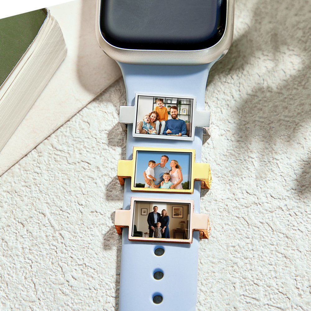 Father's Day Gifts, Personalized Family Photo Watch Band Charm