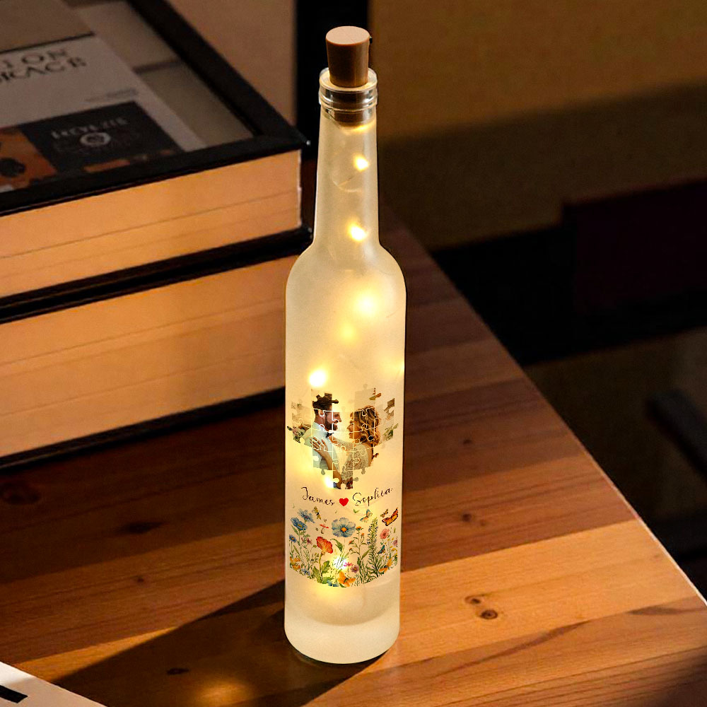 The Day I Found My Missing Piece – Personalized Couple Bottle with Names & Date