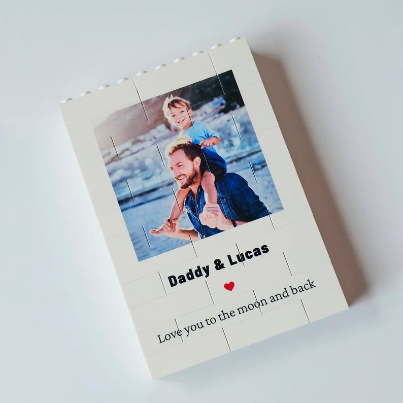 Gepersonaliseerde Fotoblok Met Papa-afbeelding, Cadeau Voor Papa, Zelfstandig Naamwoord, Bouwblok, Puzzel, Cadeau, Hem, Papa, Vaderdag