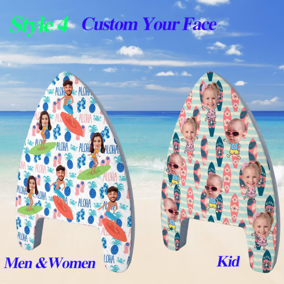 Aangepaste Foto Face Swim Kickboard, Gepersonaliseerde Zwemhulp Voor Kinderen - CustWitNL