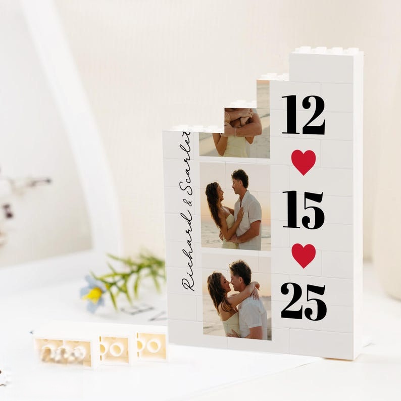 Valentijnscadeau Voor Hem, Gepersonaliseerde Fotobouwblokken Voor Stellen, Cadeaus Voor Je Vriend, Jubileumcadeaus Voor Stellen, Acryl Fotoblok