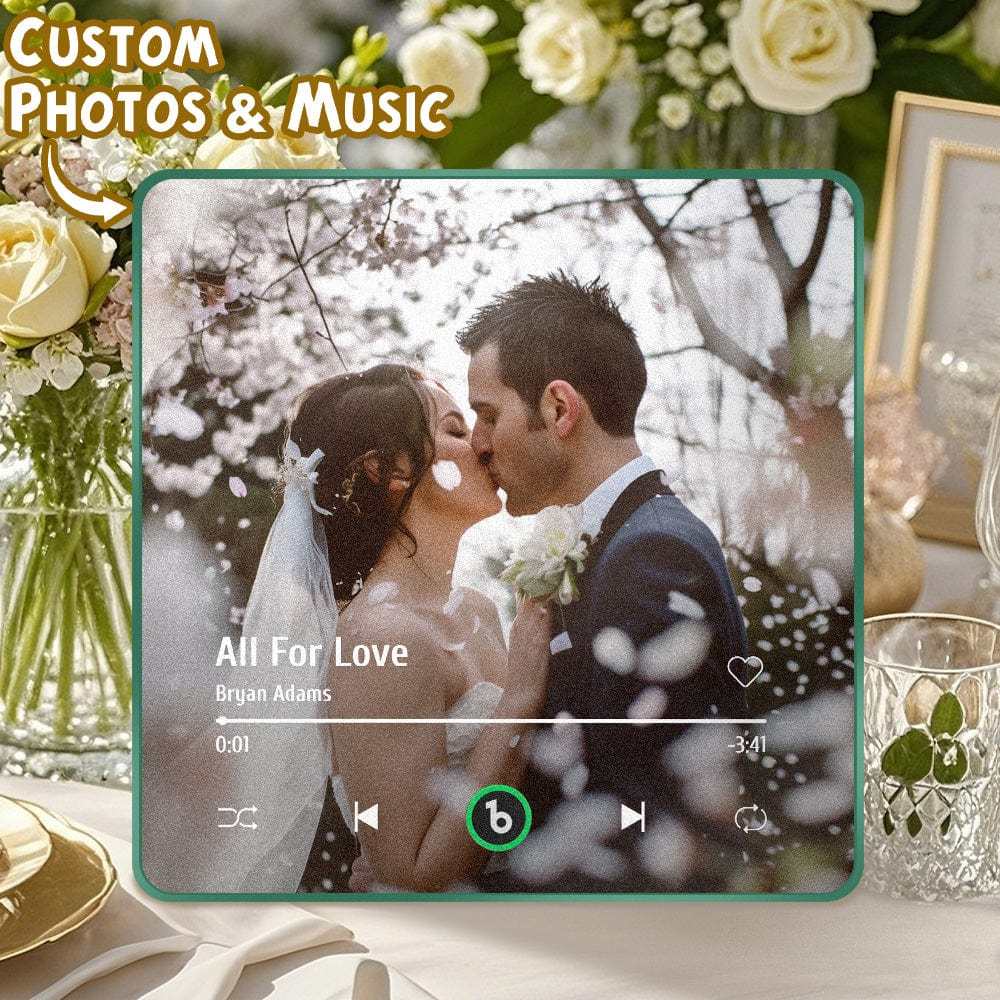 Aangepaste Muziekkoelkastmagneet Nieuwe 4.0 Upgrade Kleurrijk Frame Album Koelkastmagneet Muziekmuur Foto Sticker Muziekbeweging Die Kan Worden Afgespeeld Huwelijkscadeau - CustWitNL