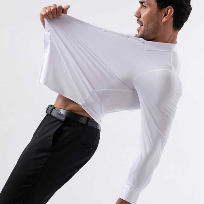 Men's Premium Stretch Dress Shirt Comfortable Business Casual Wrinkle-Free Shirt