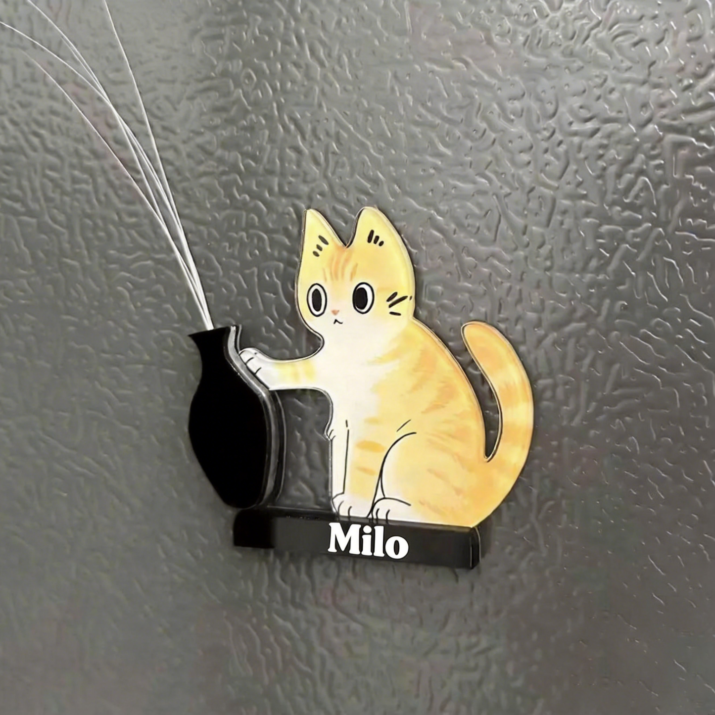 Handgemaakte Cat Whisker Collector – Acryl Magnetische Koelkasthouder | Mini Aandenken, Huisdier Memorial Aandenken, Cadeau Voor Kattenliefhebbers - CustWitNL