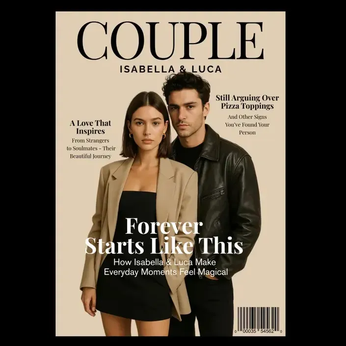 Personalized LOVE STORY Magazine for Couples on Valentine's Day
