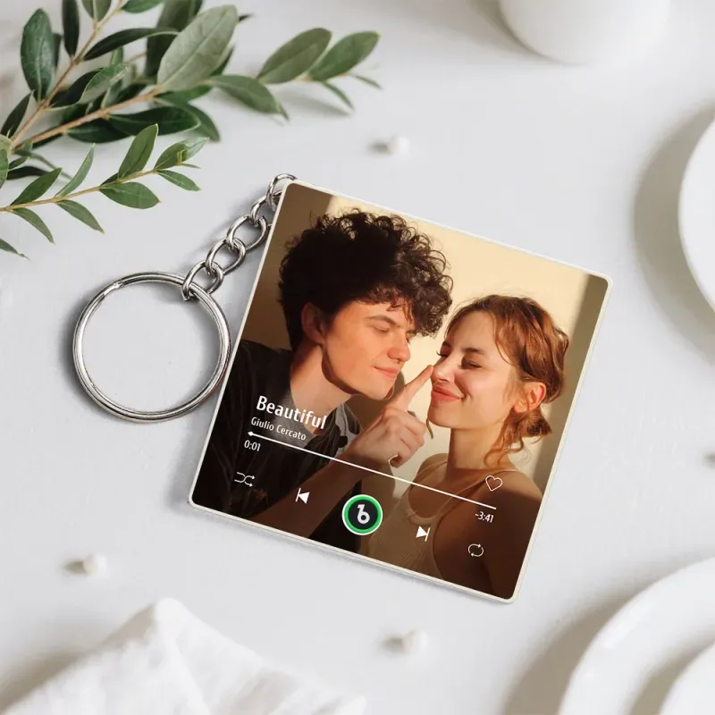 Personalized Photo Music Bluetooth Keychain Music Box Bag Charm That Plays Music Without Cell Phone Anniversary Gifts