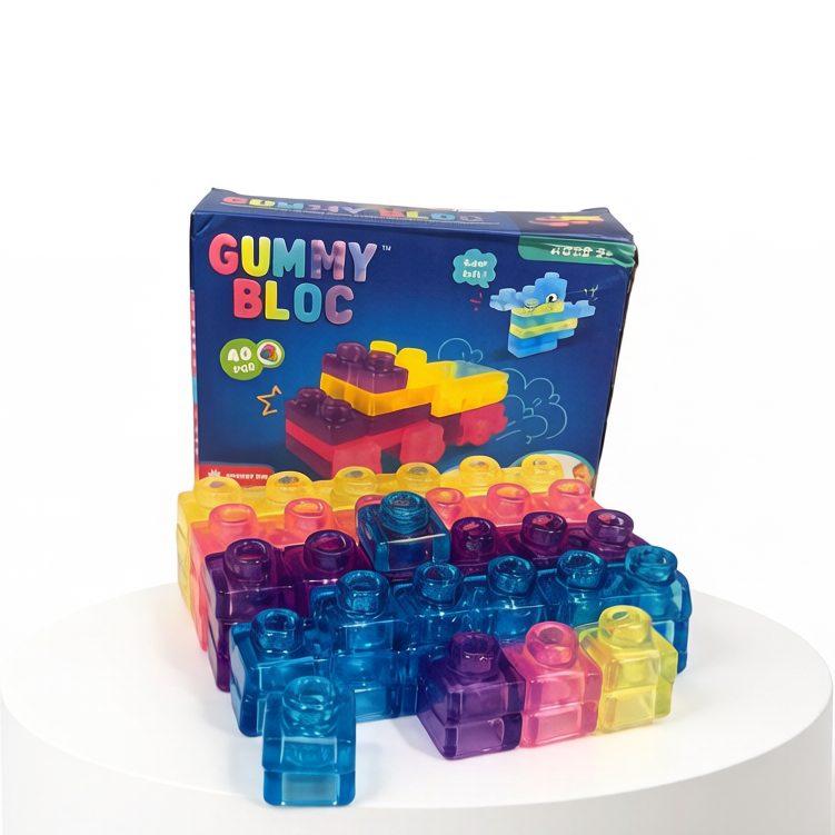 Gummy Block: 40-delige Montessori-sensorische Zachte Bouwblokken