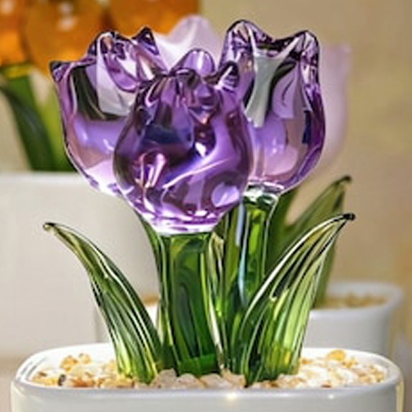 Custom Tulip Glass Flower Pot With Text, Gift for Mum, Mom, Mother, Happy Mother's Day