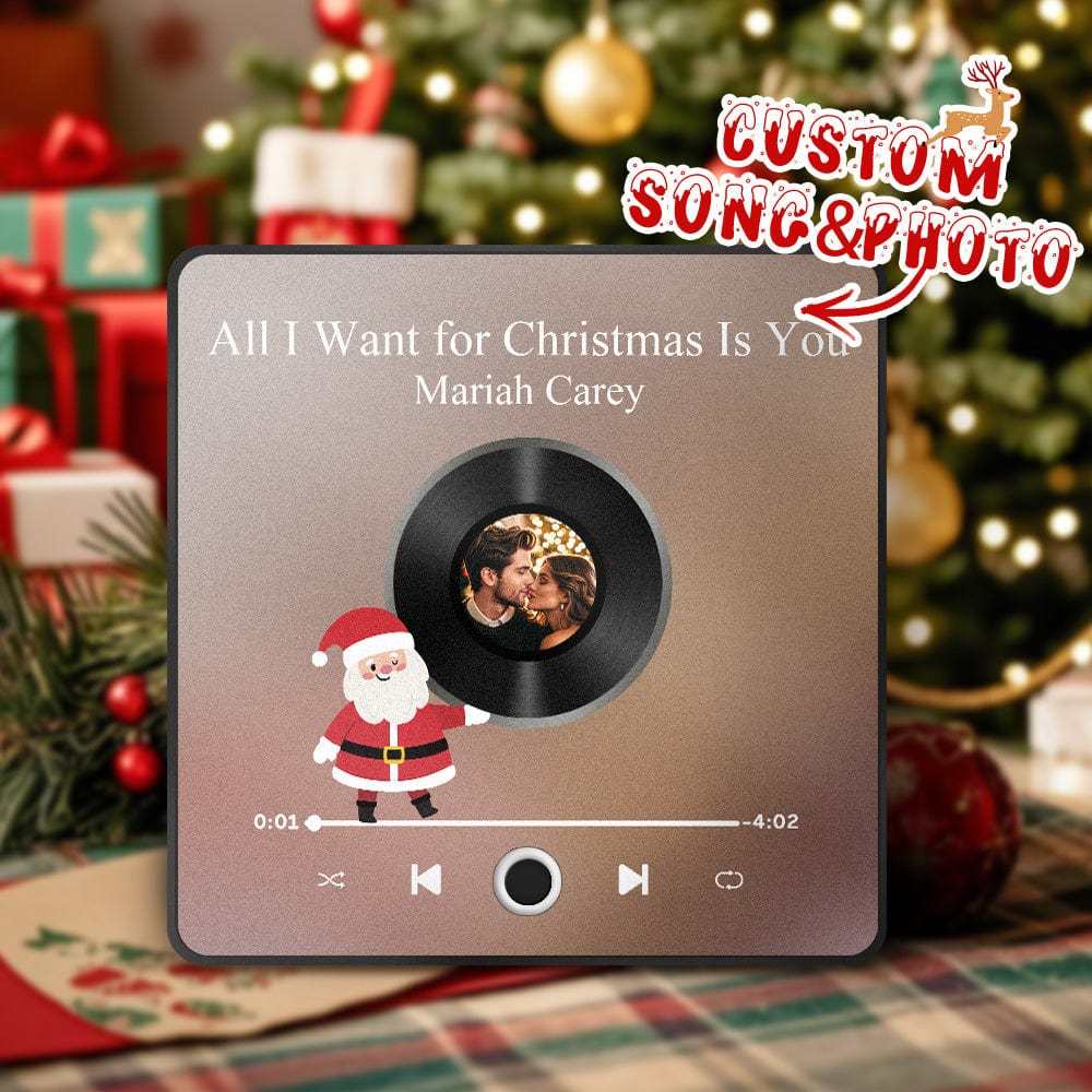 Customized Music Fridge Magnet Personalized Fridge Magnet With Three Photo for Creative Christmas Gift