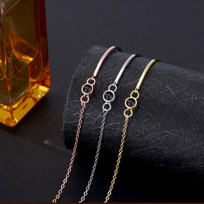 Custom Photo Bracelet Personalized Photo Projection Bracelet Circle Photo Bracelet with Picture Inside for Women Girl - CustWitUK