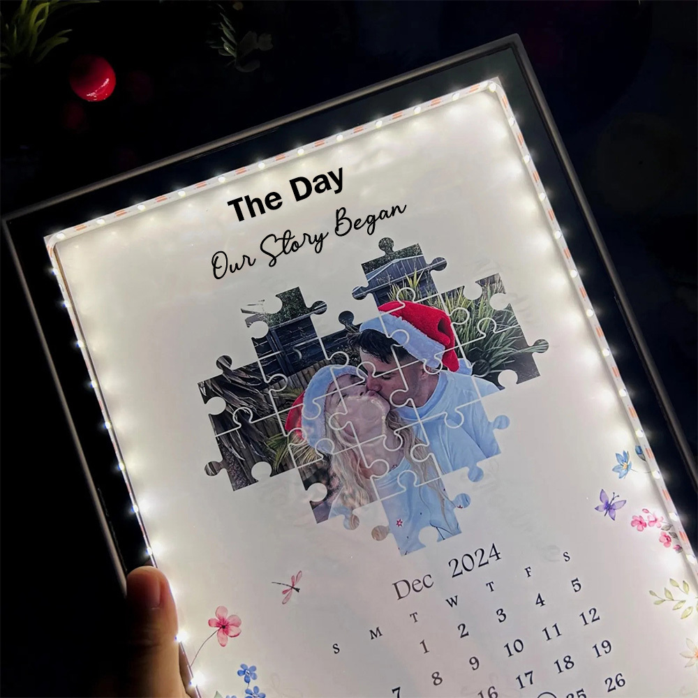 Personalized "Missing Piece" Mirror Light, Hidden Reflection Gift for Couple, Anniversary, Valentine’s Day