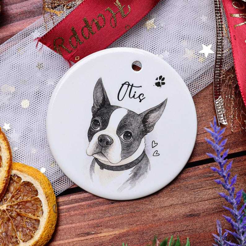 Personalized Watercolor Pet Photo Ornament: Custom Memorial Keepsake