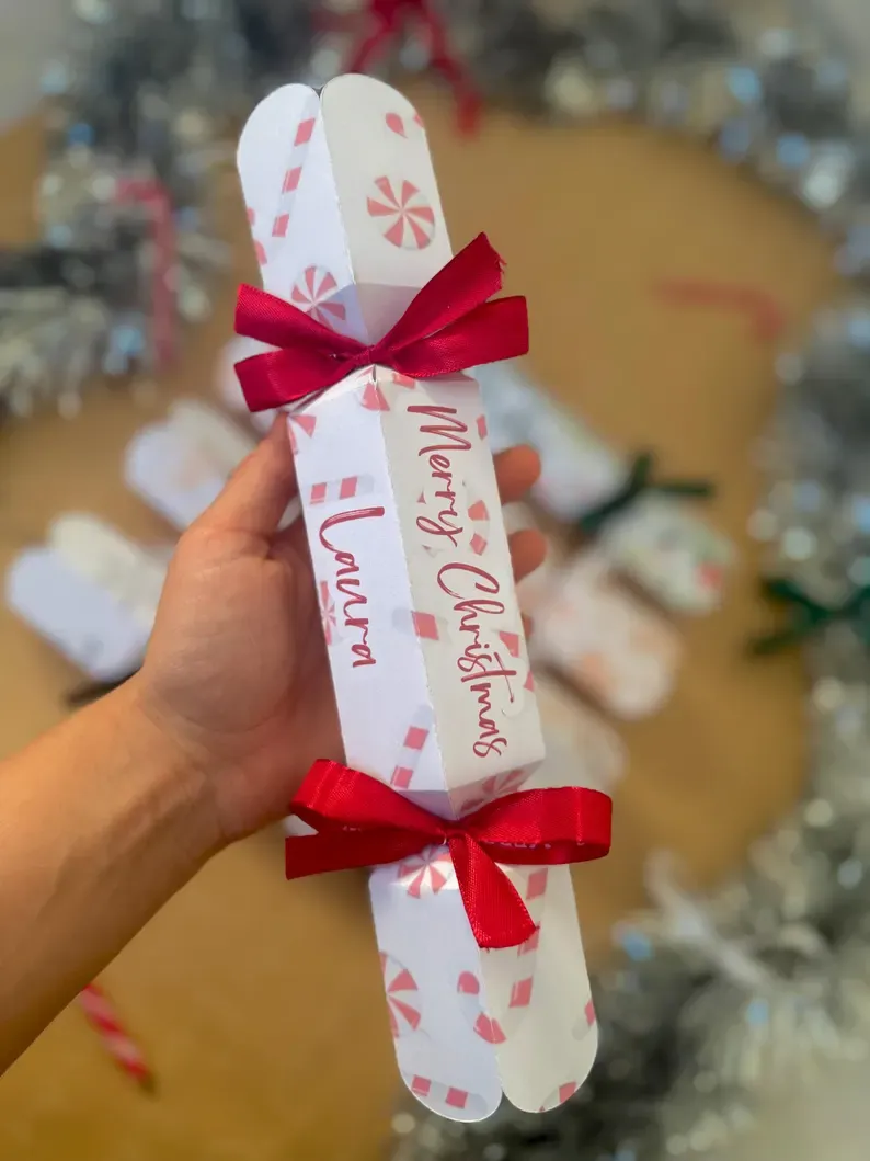 Personalised Christmas Cracker with Custom Text – 5 Designs For Choose