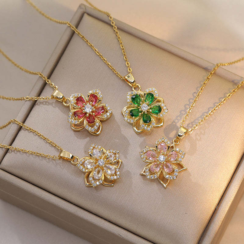 Elegant Floral Crystal Jewelry - Necklace, Bracelet or Matching Set - Gift For Lover