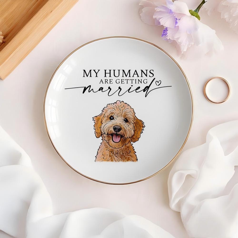 Custom Pet Portrait Ring Dish, Personalized Jewelry Trinket Dish, Engagement Gift For Her