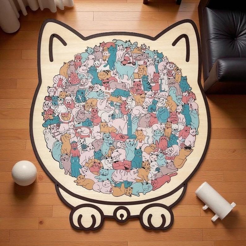 Unique Animal Shaped Wooden Jigsaw Puzzle, Morandi Color Art, Gift For Pet Lover