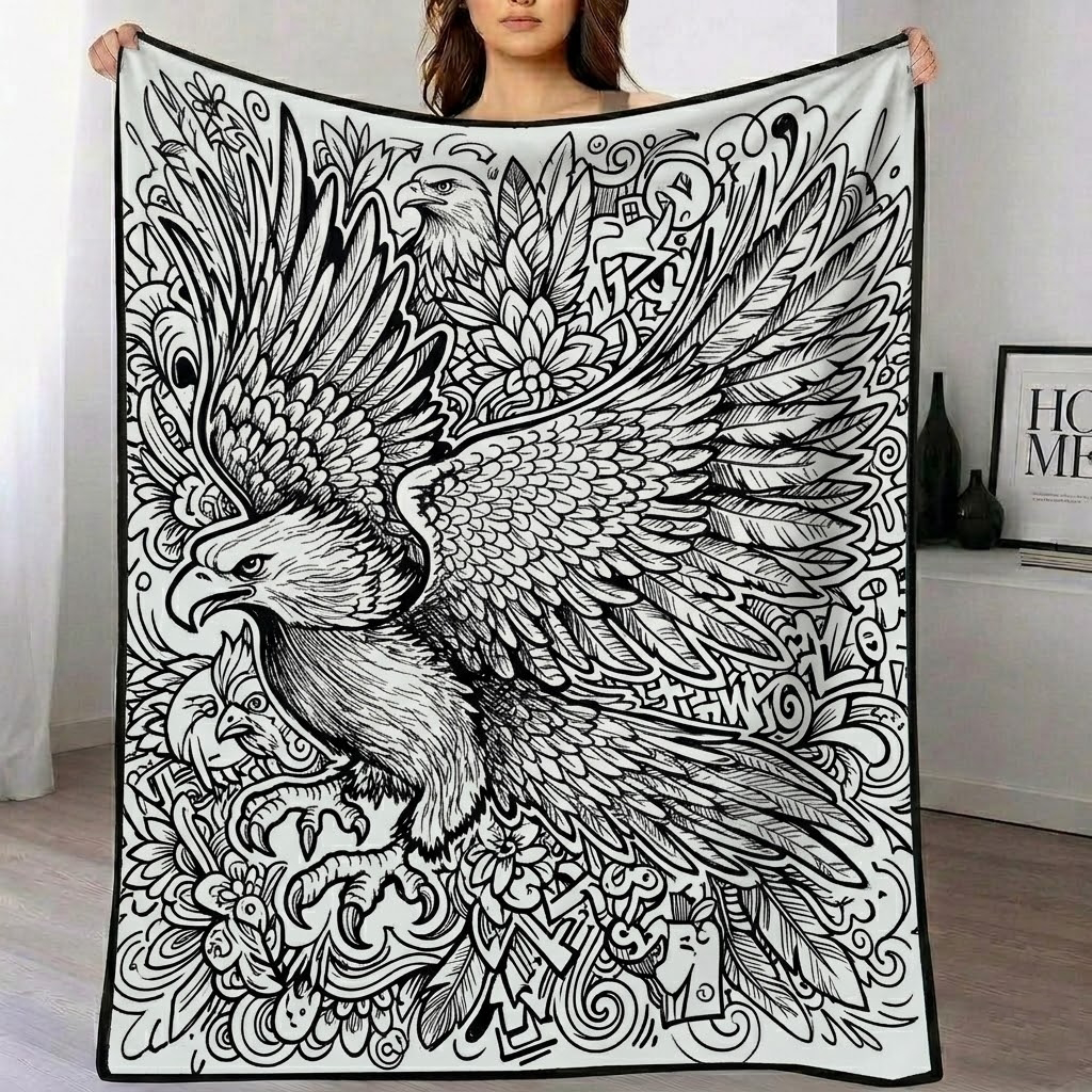 DIY Drawing Blanket (Optional 24-Color Marker Set) Create Your Art Blanket Washable Keepsake Blanket for Kids & Adults - CustWitUK