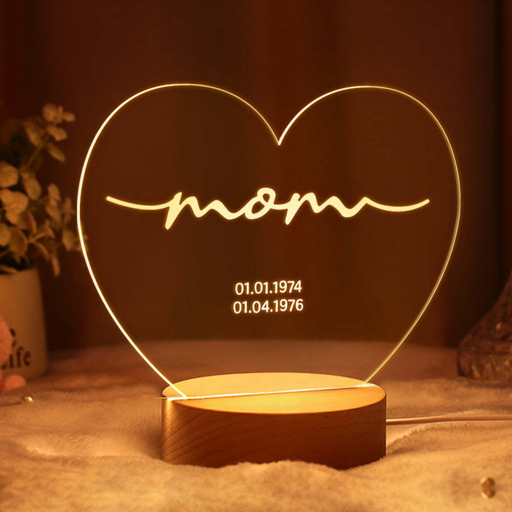 Night Light for Mommy Personalised Gift for Mum Custom Mother's Day Gifts for Mum