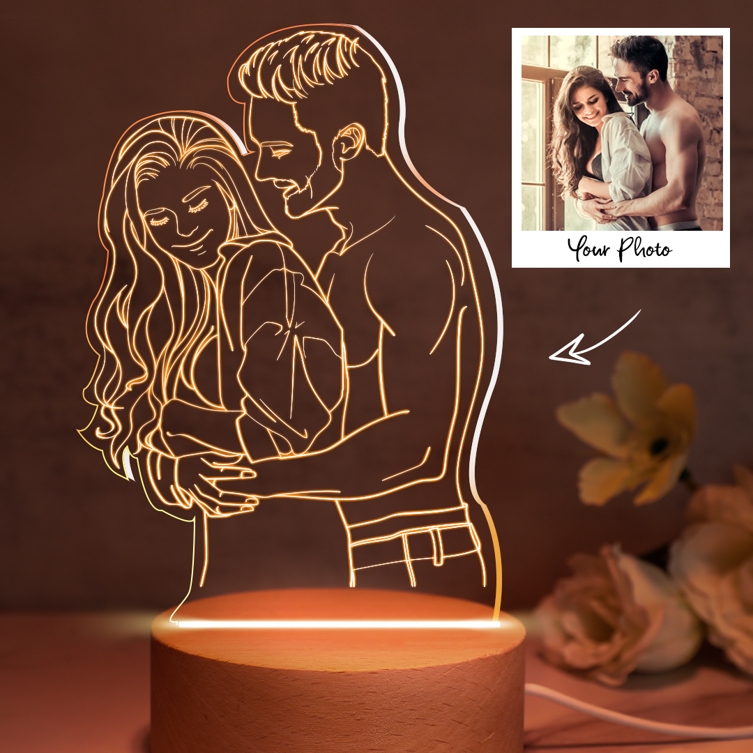 Anniversary Gifts Custom 3D Photo Lamp Personalized Night Light - CustWitUK
