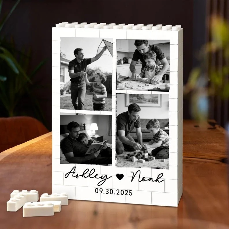 Custom Photo Brick Puzzle Frame – Build Gentle Love, A Meaningful Gift for Dad & Father's Day - CustWitUK
