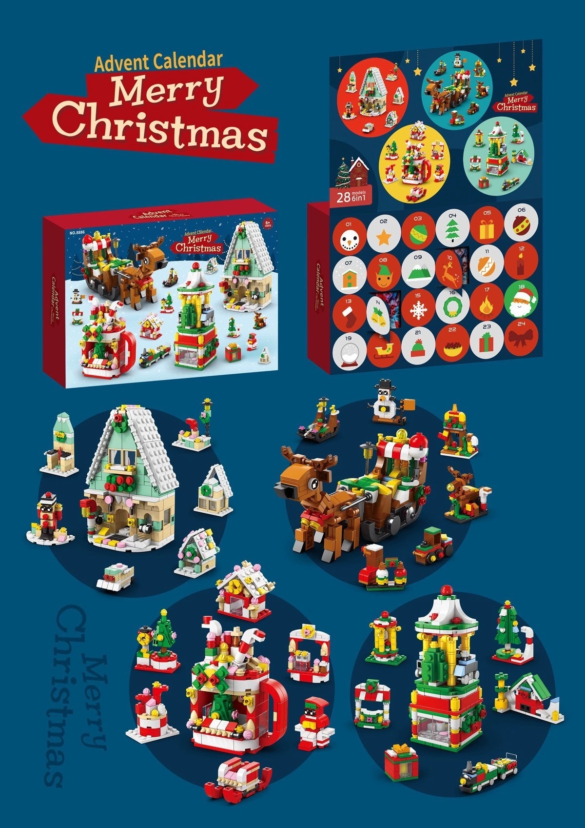 DIY Advent Calendar Christmas Blocks Set 2025 – Surprise Blind Box Toy for Boys And Girls