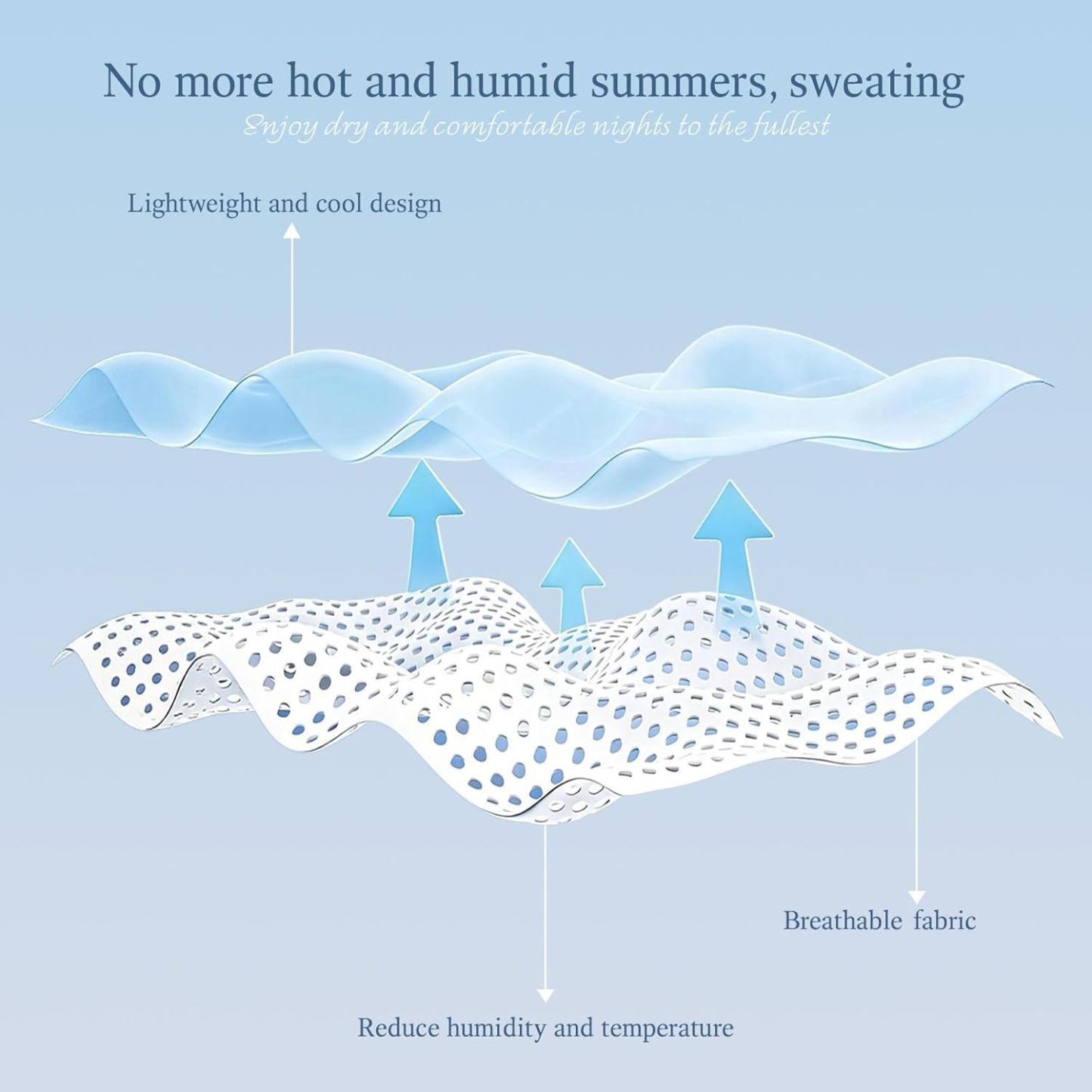 Cooling Blanket Queen Size (90"X90"), Cold Blanket for Hot Sleepers, Ultra-Cool Lightweight & Breathable, Soft Thin for Night Sweats, Bed & Couch - CustWitUK