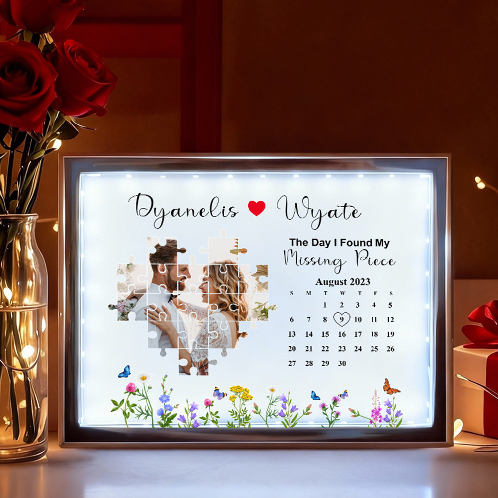 Personalized The Day I Found My Missing Piece Mirror Light Gift