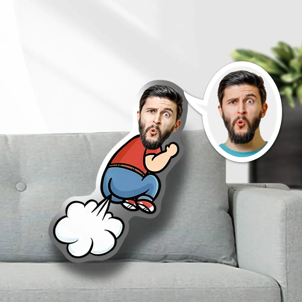 Personalized Funny Fart it Up Minime Throw Pillow Custom Photo Pillow Gift for Him