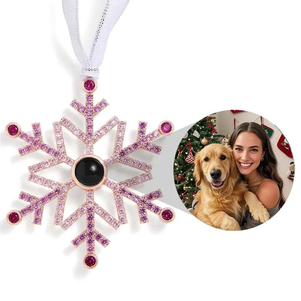 Personalized Projection Ornament Custom Photo Snowflake Christmas Ornament Gifts - CustWitUK