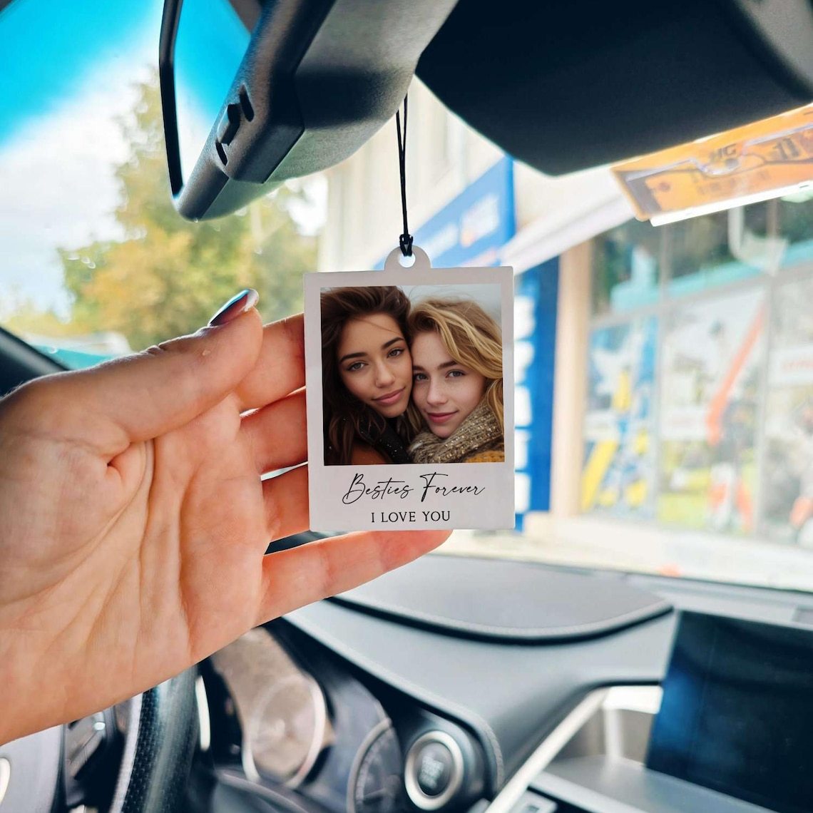 Personalized Car Ornament With Photo And Text Custom Car Gift For Family Friends Drive Safe Car Ornament